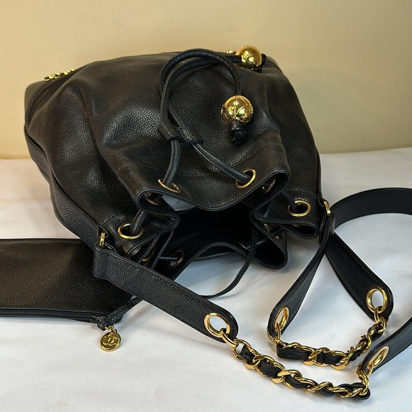 Chanel CC Black Leather Bucket Bag - Picture 9 of 16